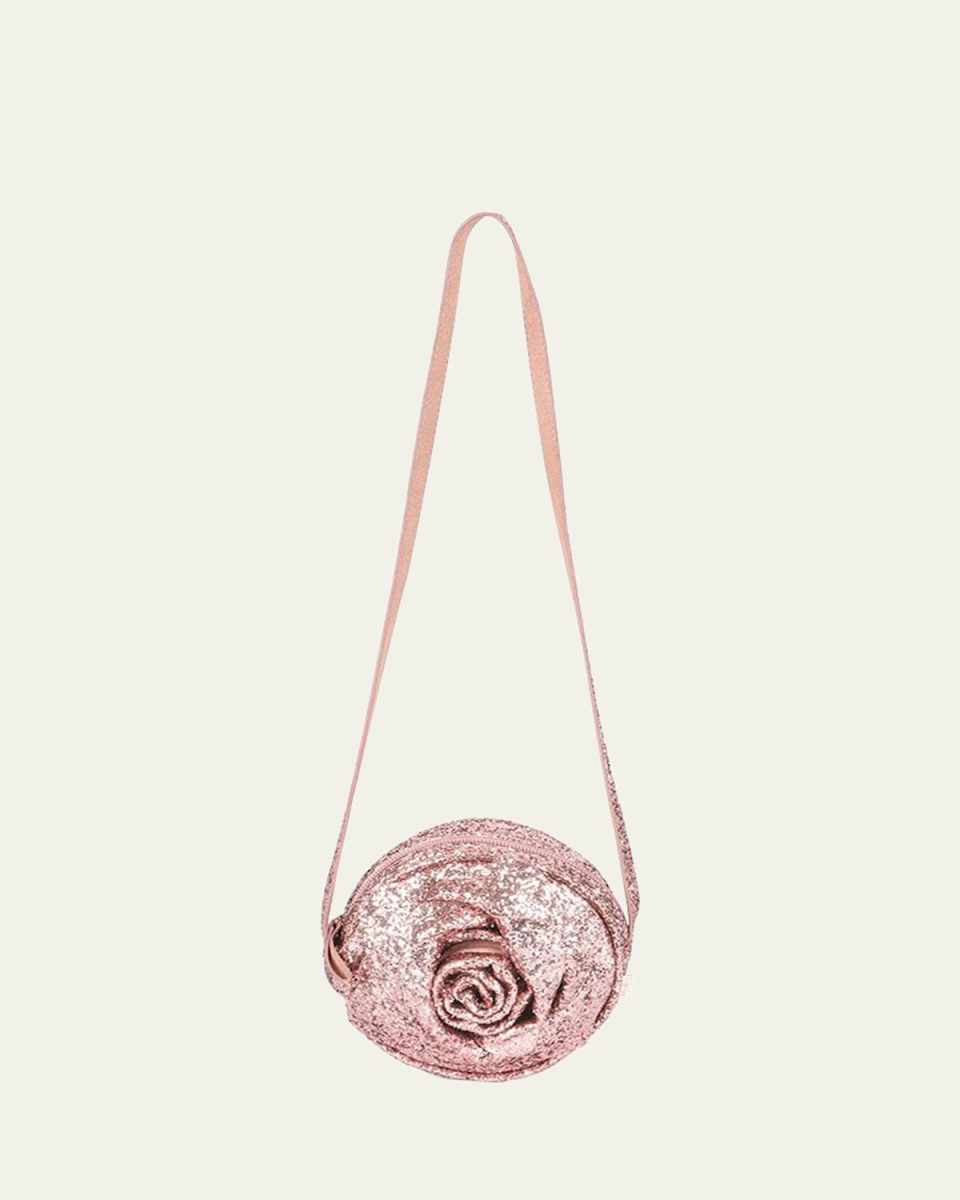 Girl's Rose Glitter Shoulder Bag